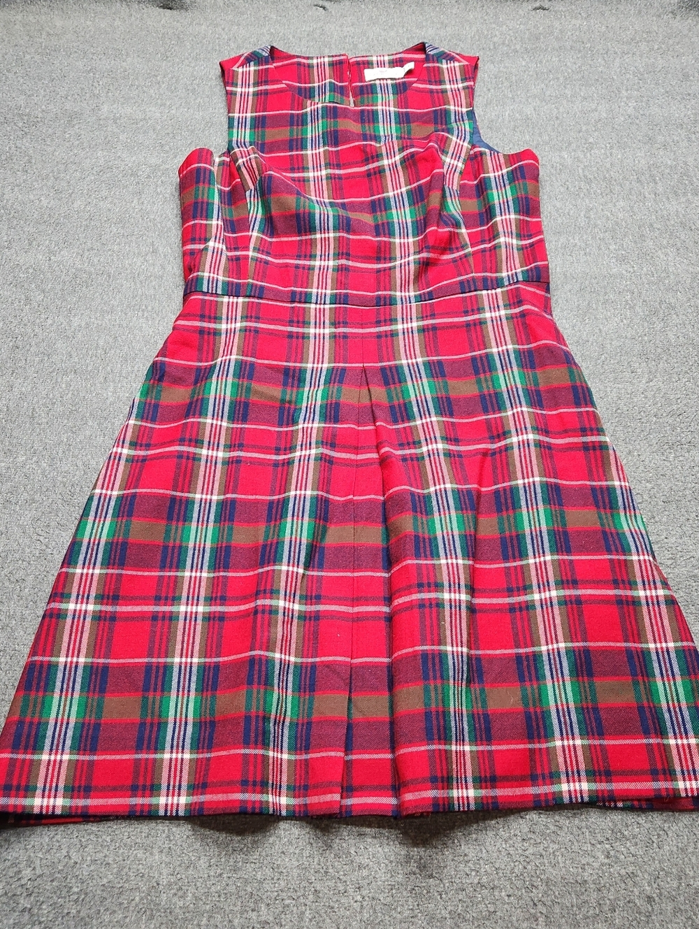 Vineyard Vines Plaid Dress Womens 8 Red Tartan Fit Flare Wool